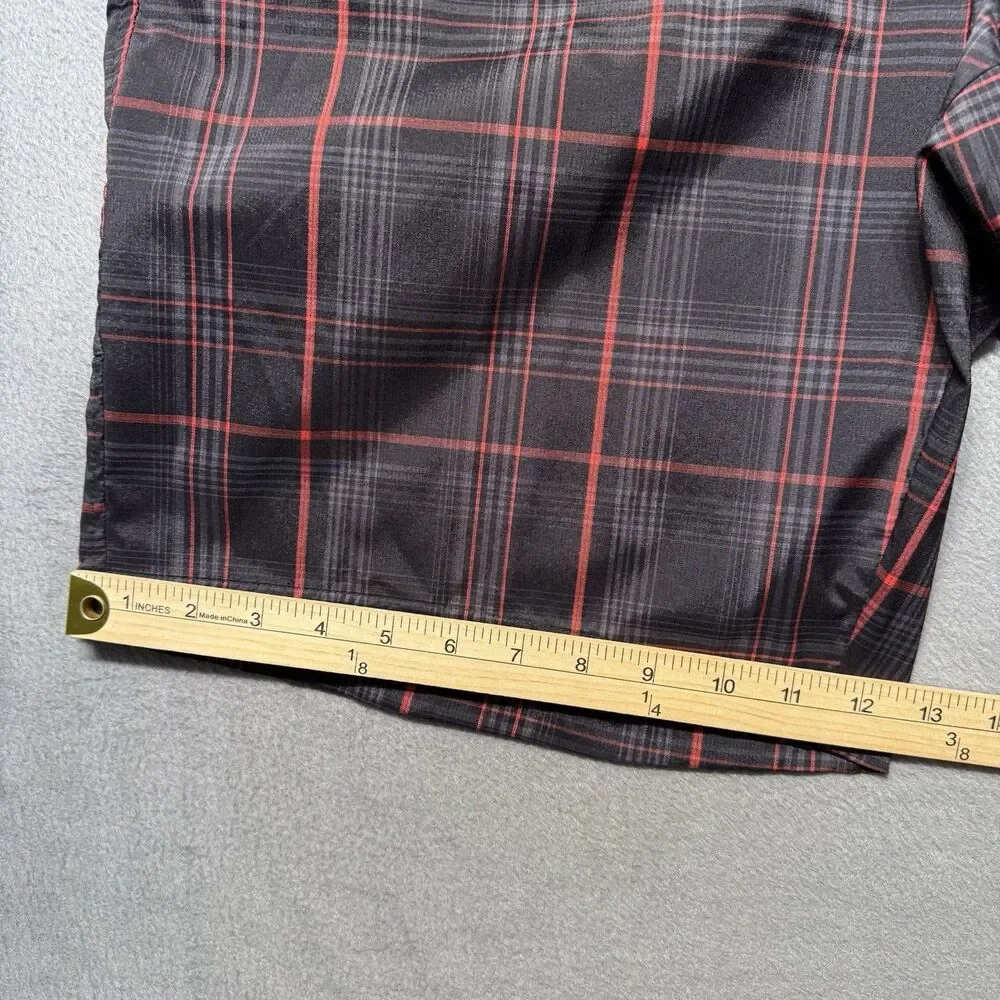 Fila Sport Golf Mens 40 Plaid Golf Shorts Black Red Stretch Athletic Fit EUC